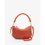 Petit Moyen Messenger - Bright Poppy & Bordeaux Woven Checker