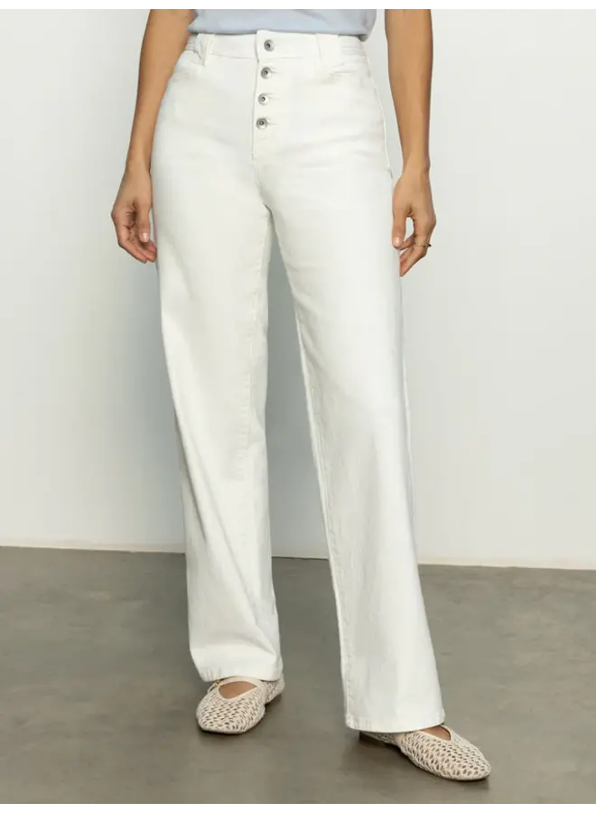 Luna Cuffed Denim Pant Bleached White