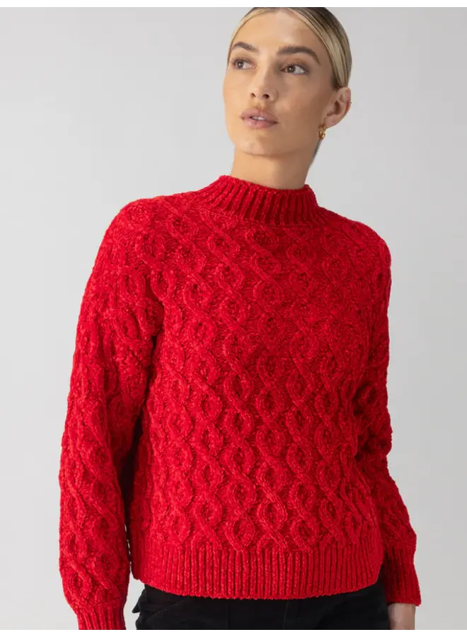 Cable Mock Neck Sweater
