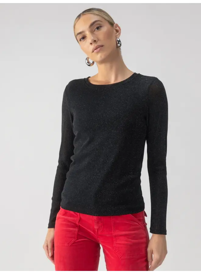 Sparkle Mesh Perfect Tee Black