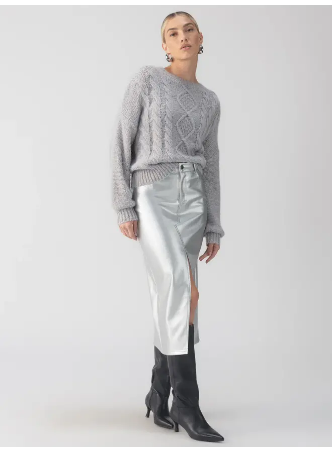 Leather Like Midi Skirt