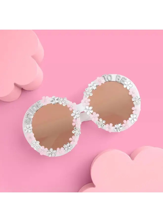 Groovy Rhinestone Bride Flower Sunglasses