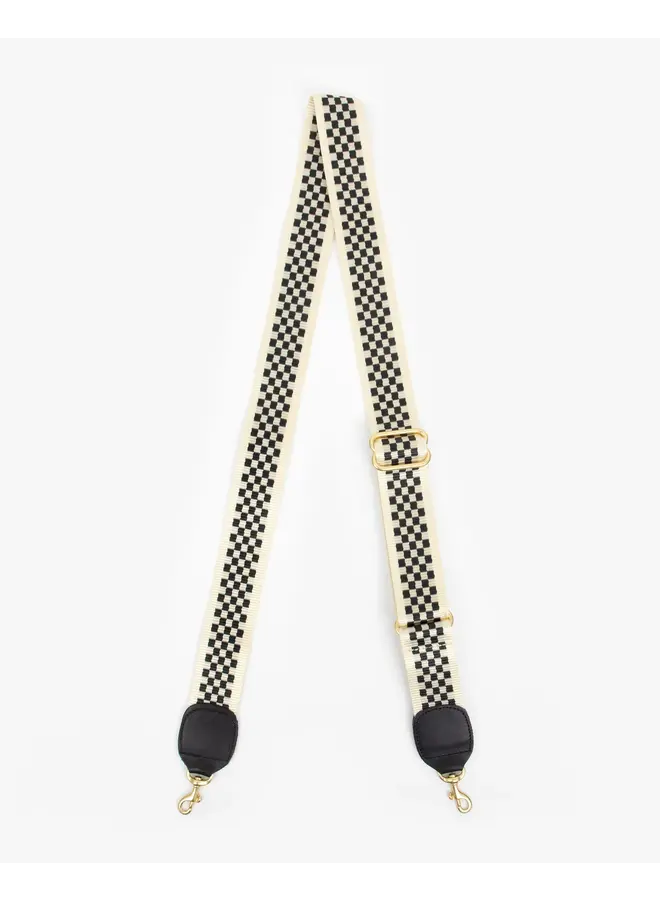Adjustable Crossbody Strap - Black & Cream