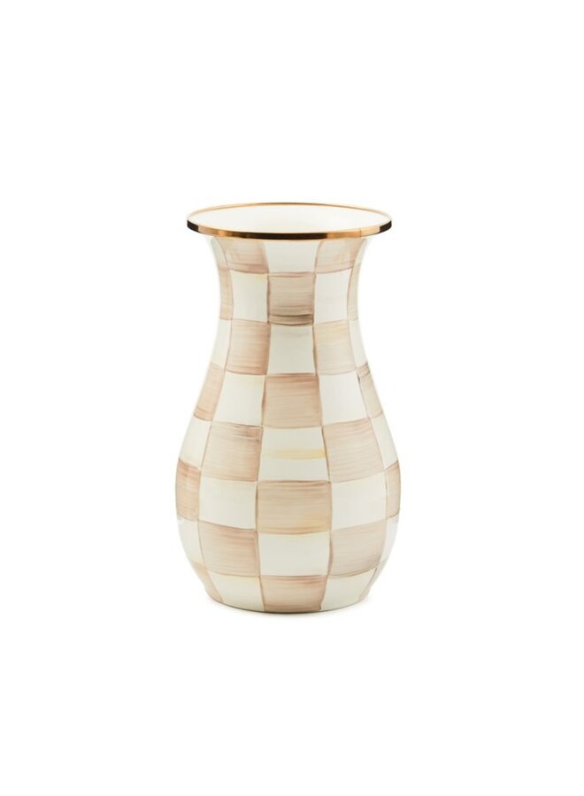 Mocha Check Tall Vase