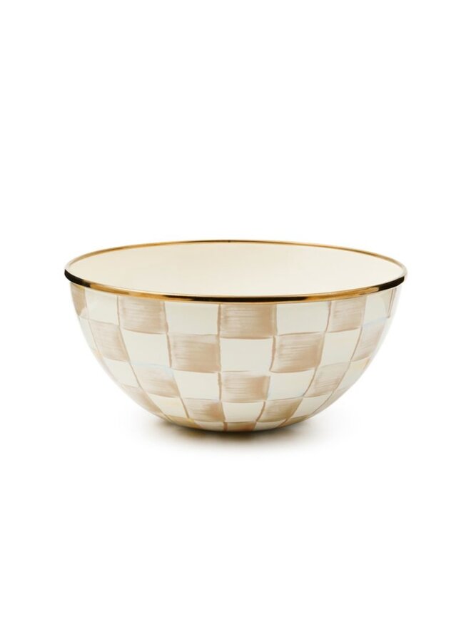 Mocha Check Small Everyday Bowl