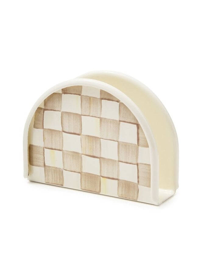 Mocha Check Napkin Holder