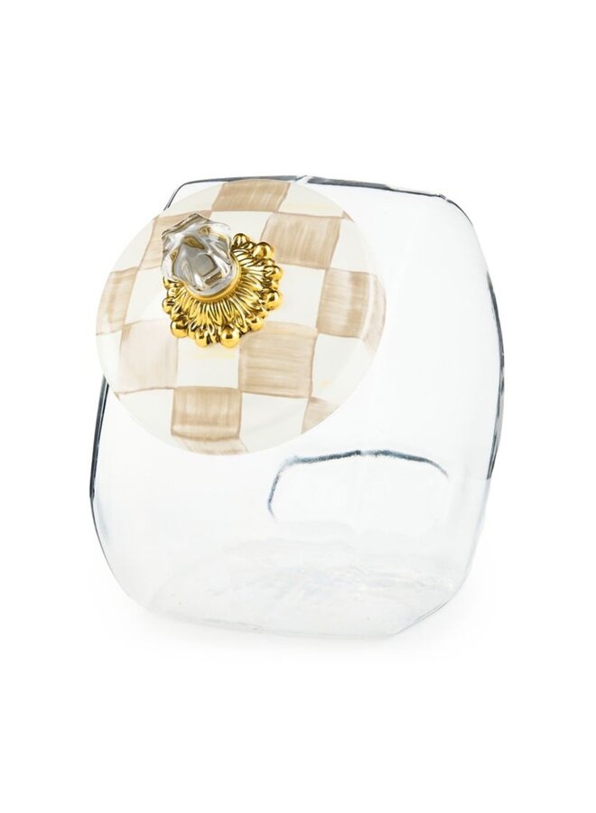 Cookie Jar with Mocha Check Lid