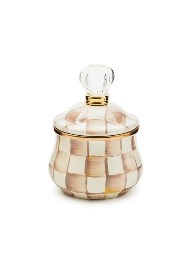 Mocha Check Lidded Sugar Bowl
