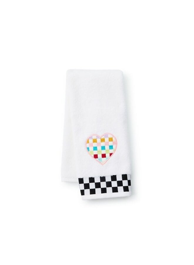 Rainbow Heart Check Hand Towel
