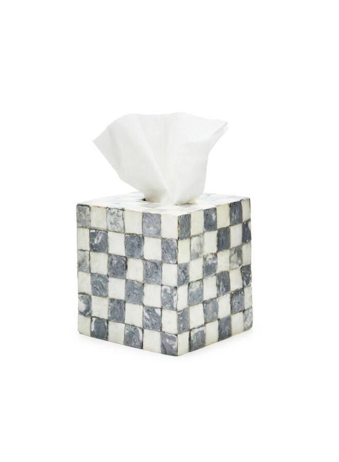 Sterling Check Capiz Boutique Tissue Box Cover
