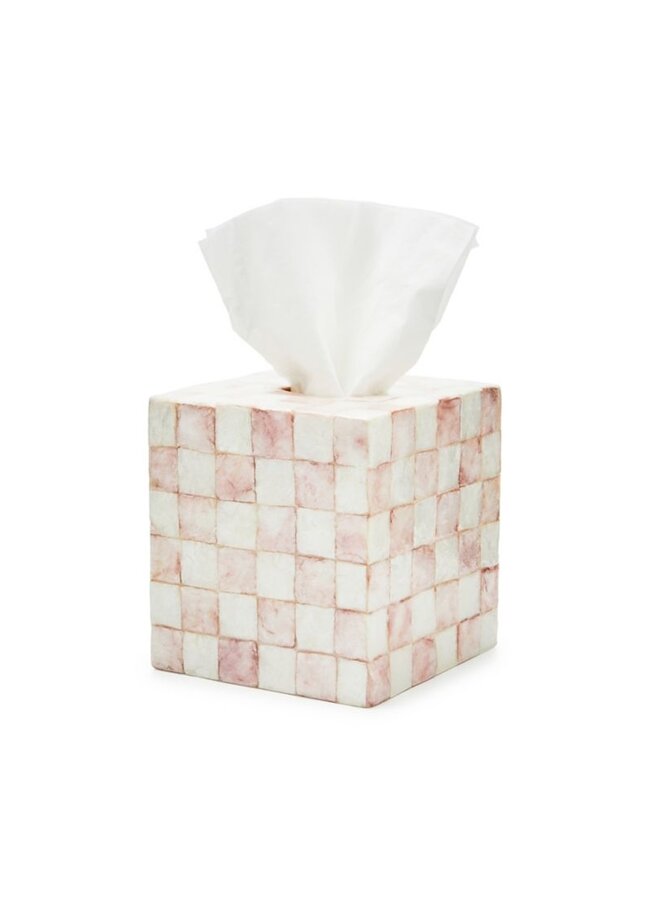 Rosy Check Capiz Boutique Tissue Box Cover