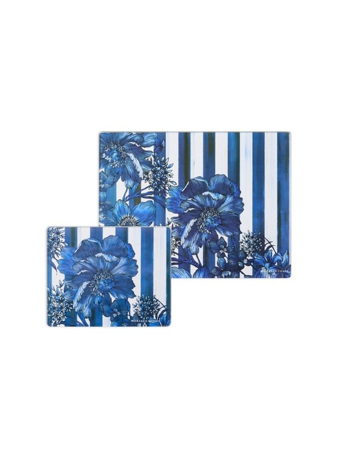 Royal English Garden Glass Cutting Board Set of 2