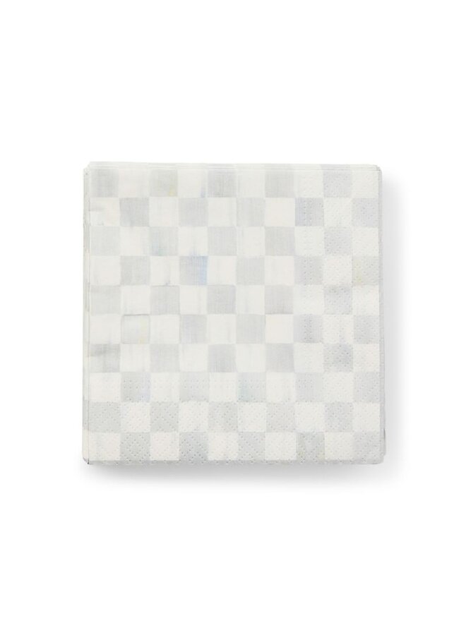 Sterling Check Cocktail Paper Napkins