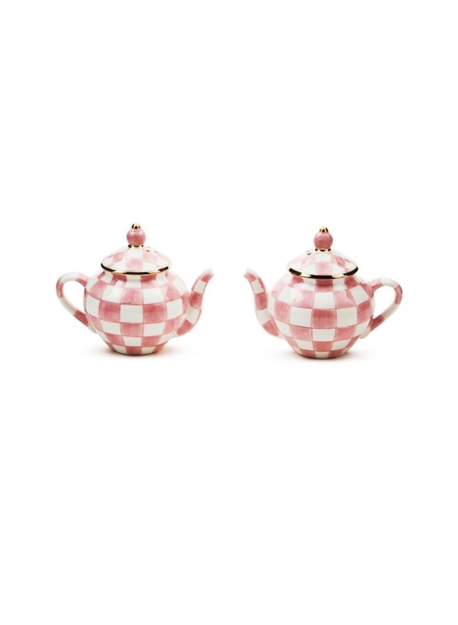 Rosy Check Teapot Salt & Pepper Set