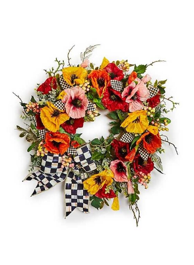 Courtly Poppy 28" Wreath