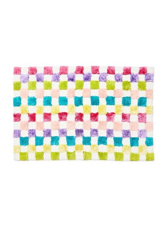 Rainbow Micro Check Bath Rug