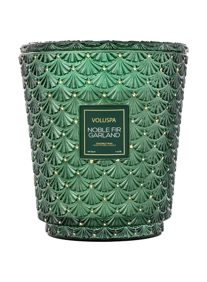 5 Wick Hearth Candle - Noble Fir Garland