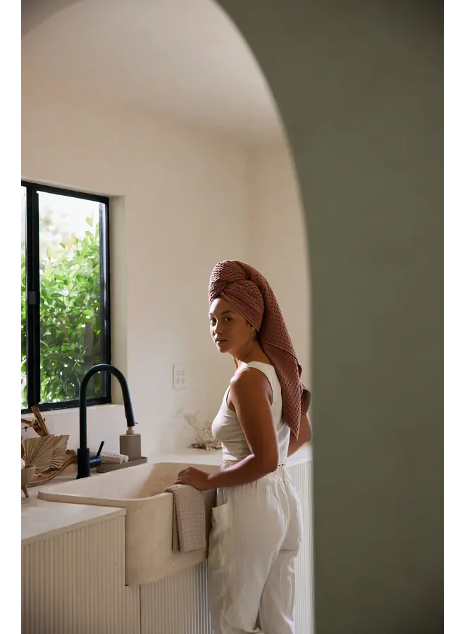 Dusty Rose Waffle Bath Towel