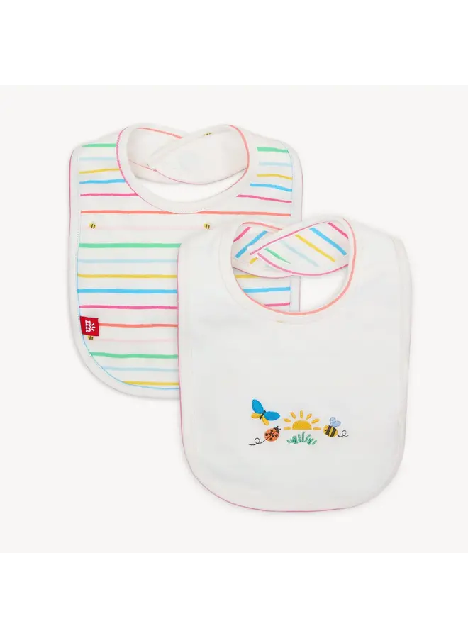 Rainbow Road Organic Cotton Reversible Bib