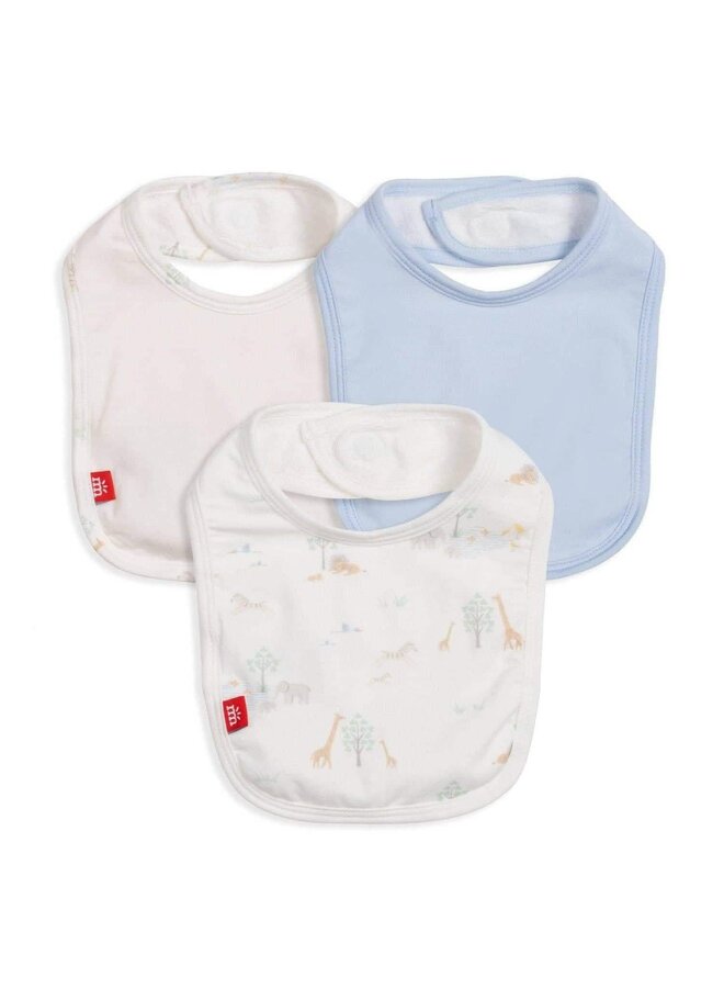 White Serene Safari Infant Bib 3 - Pack