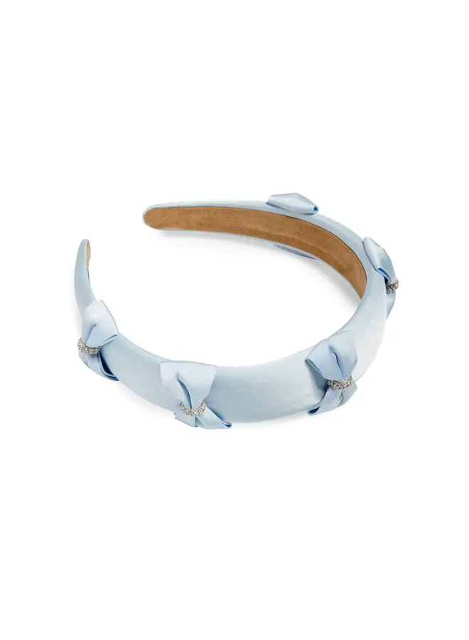 Rhinestone Bows Headband Blue