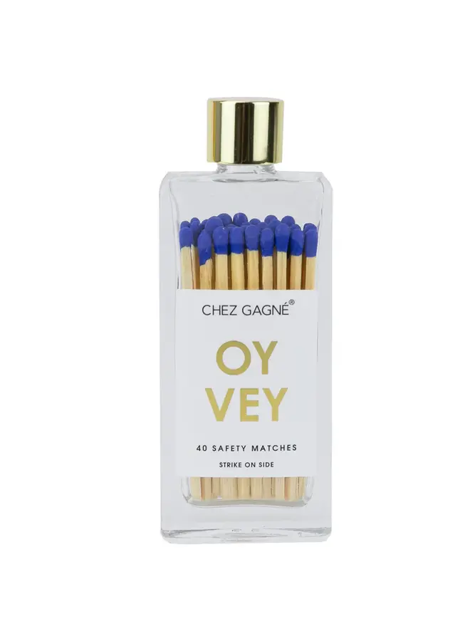 Oy Vey Glass Bottle Matches (Royal Blue)