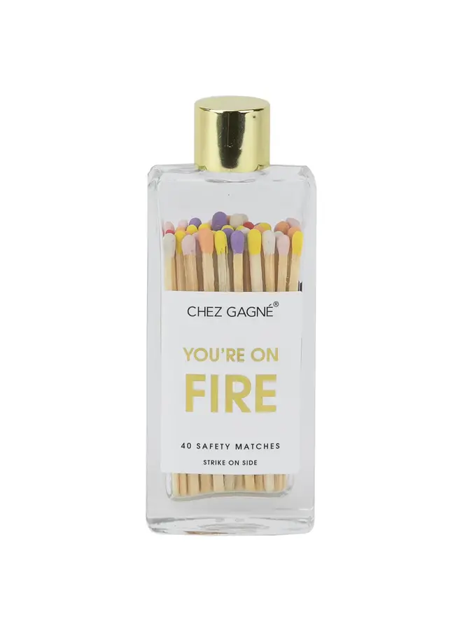 You're on Fire Glass Bottle Matches (Rainbow)