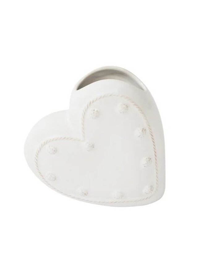 Berry & Thread 6" Heart Vase - Whitewash