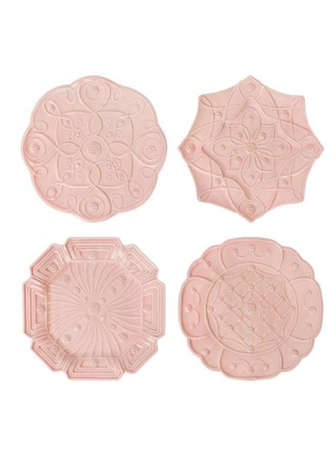 Jardins du Monde  Dessert/Salad Plate Assorted Set/4 - Blush