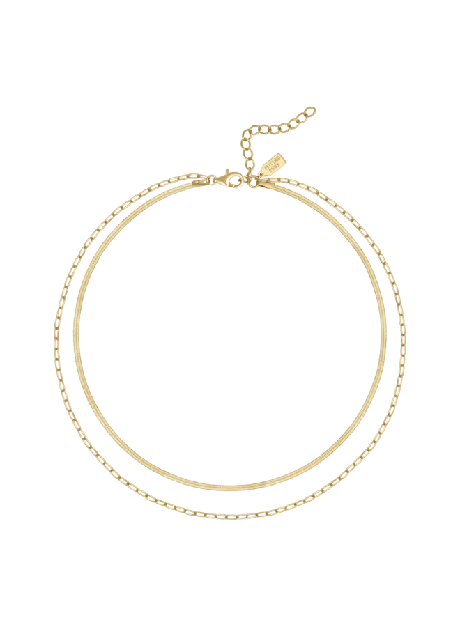 2 Chains Necklace Gold
