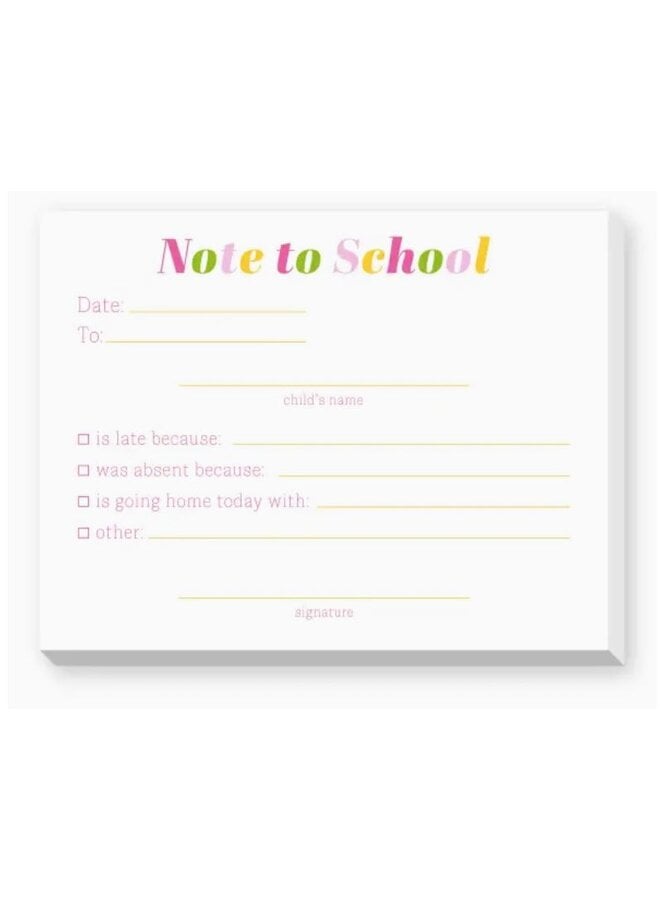 Pastel Note To School Dittie Notepad