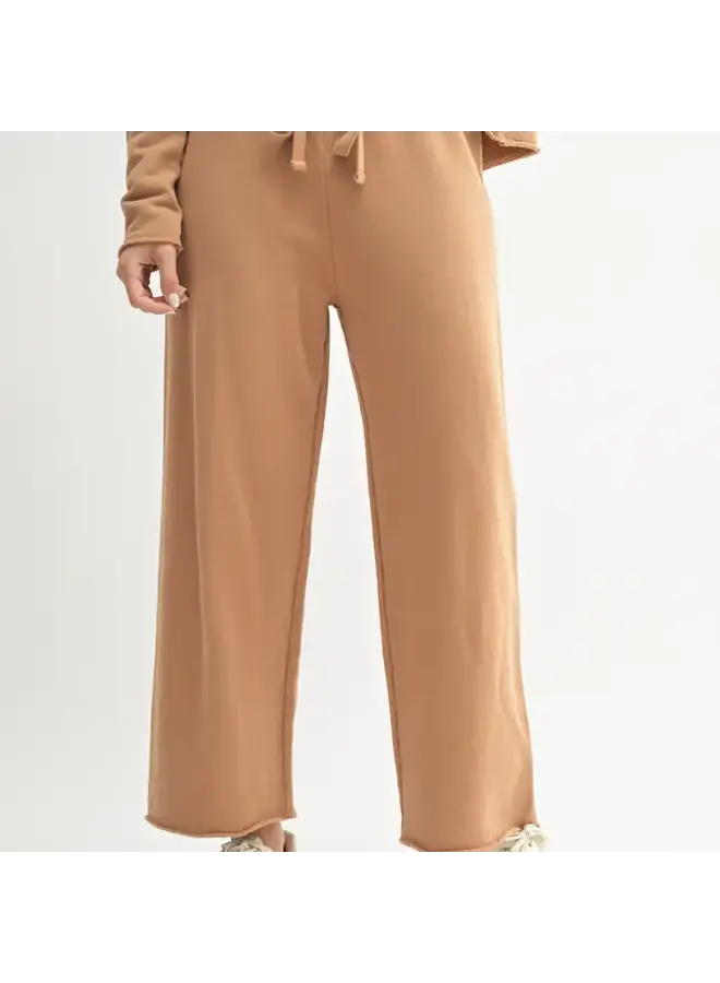 Malibu Wide Leg Fleece Pant Mocha