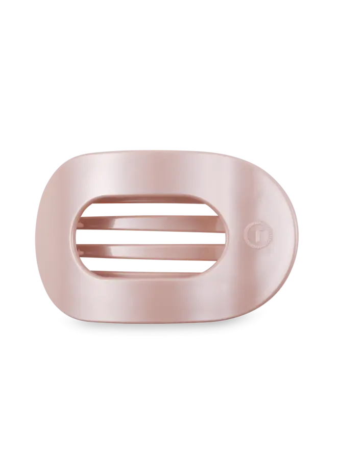 Large Flat Round Clip- Pearly Pink