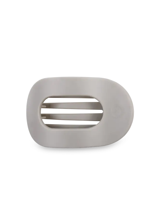 Medium Flat Round Clip- Silver Flames