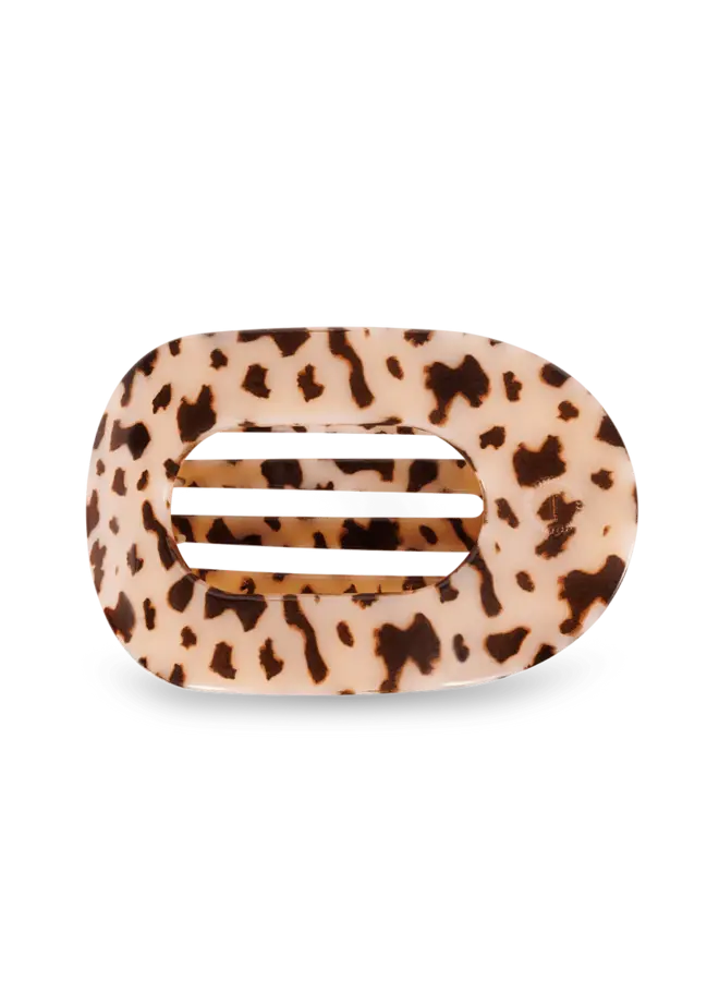 Large Flat Round Clip- Blonde Tortoise