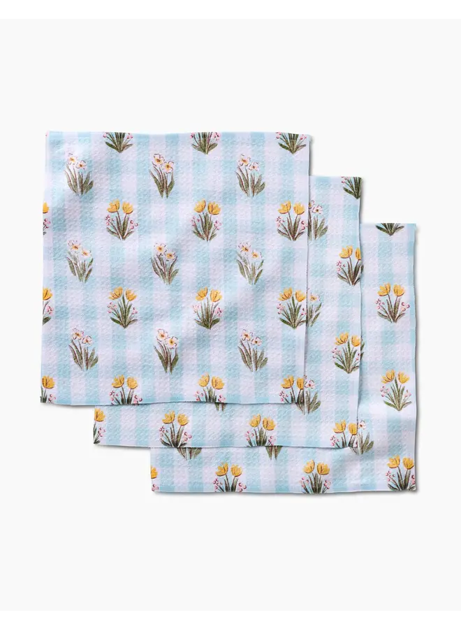 Picnic Plaid Blue Dishcloth Set