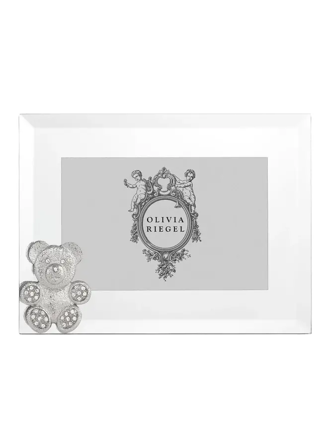 Silver Teddy Bear 4" x 6" Frame