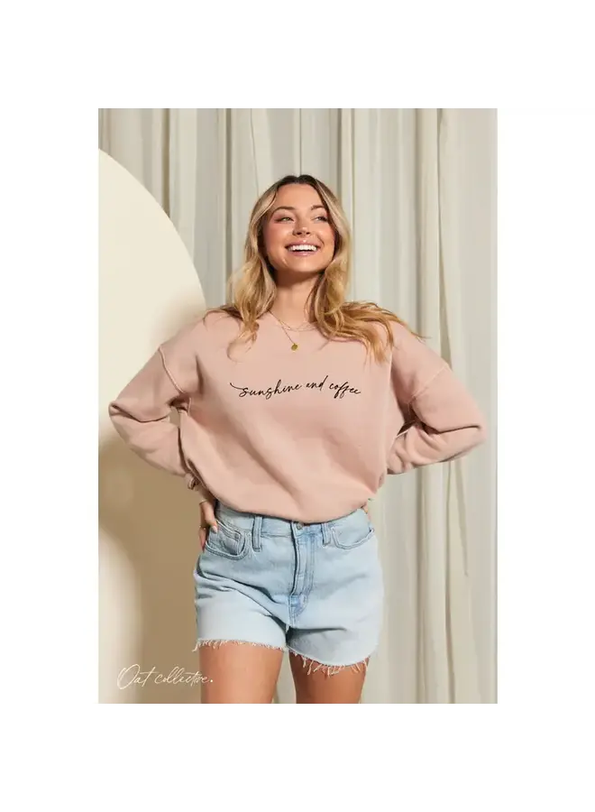 Sunshine & Coffee Mineral Sweatshirt Pink
