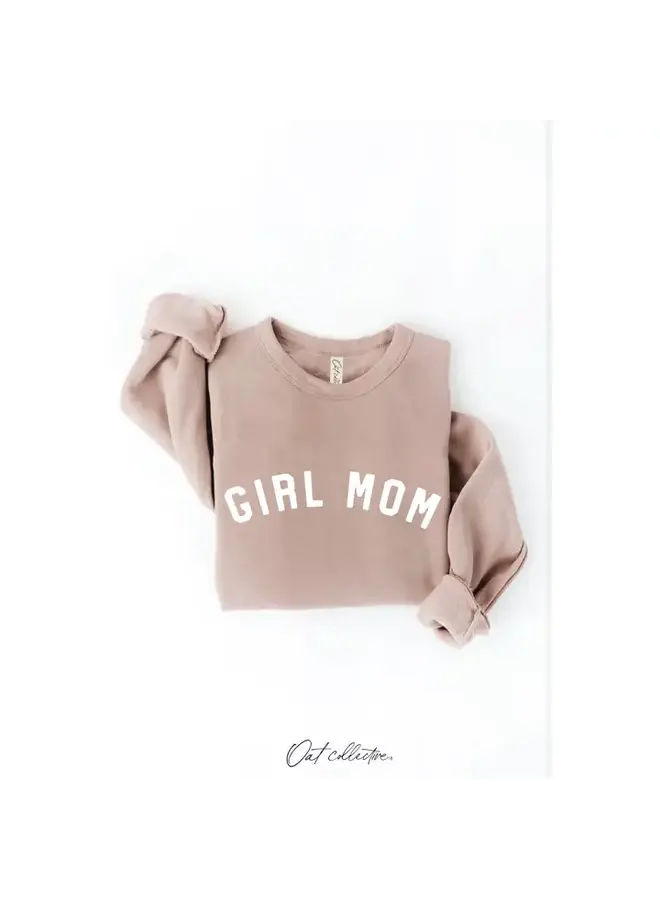 Girl Mom Graphic Sweatshirt Tan