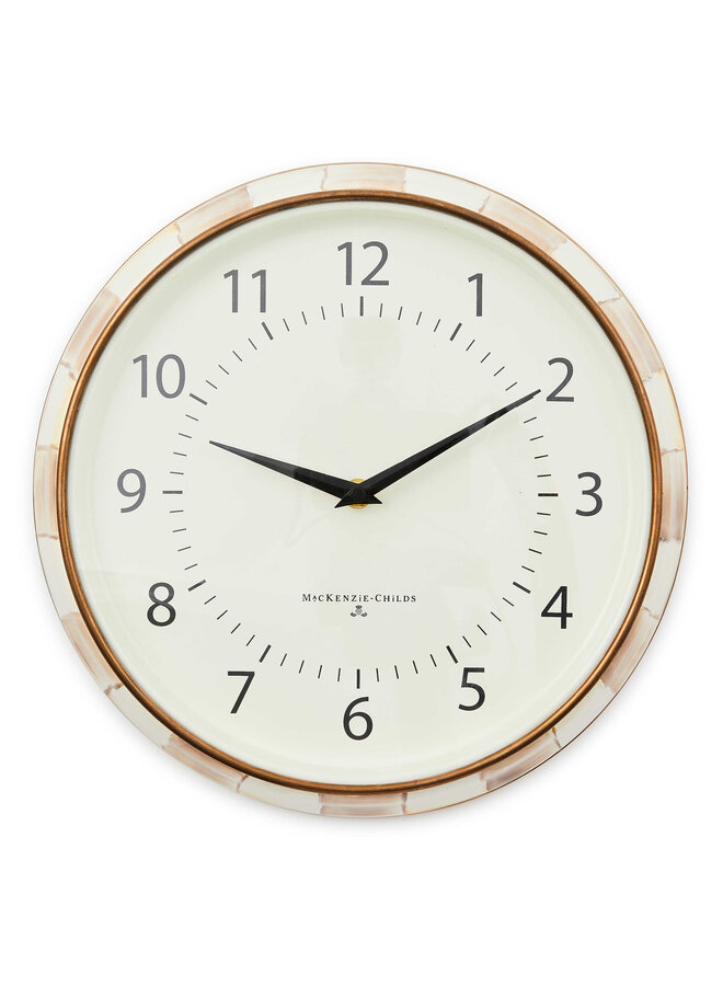 Mocha Check School Wall Clock