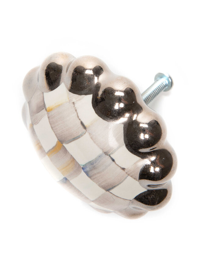 Sterling Check Round Knob