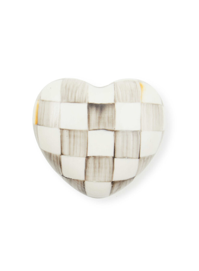 Sterling Check Heart Knob