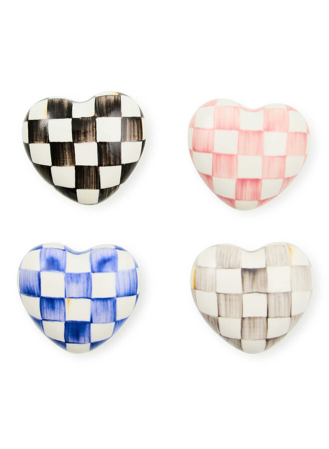 Sterling Check Heart Knob