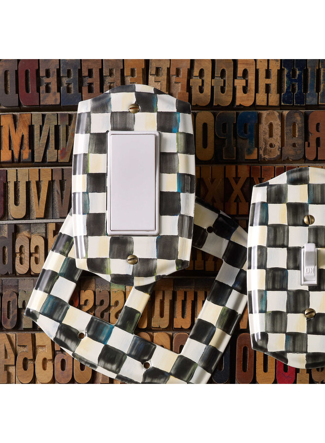 Courtly Check Single Rocker Switch Plate