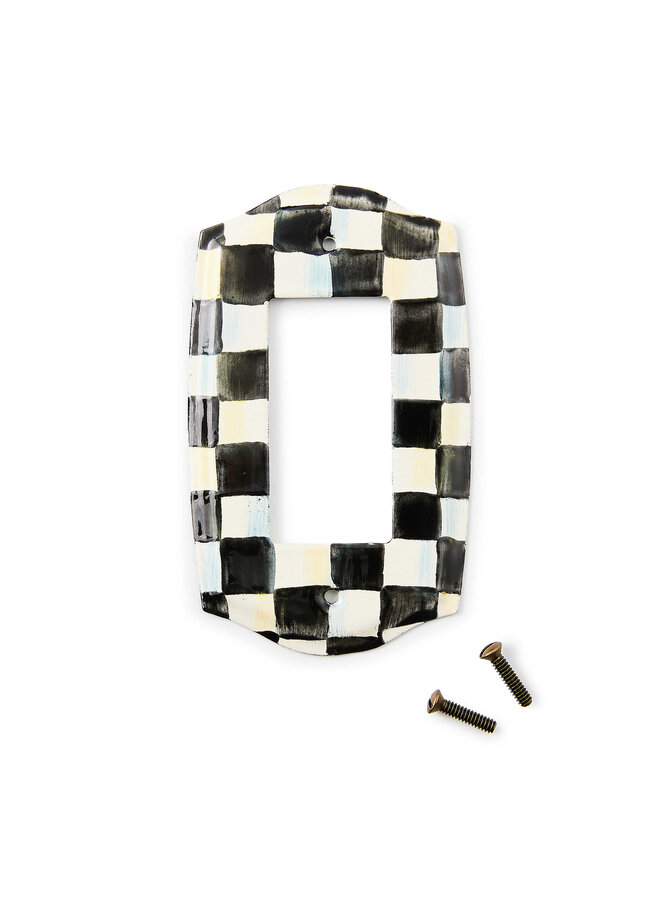 Courtly Check Single Rocker Switch Plate