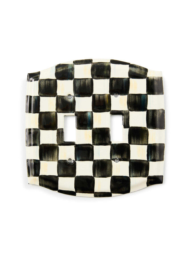 Courtly Check Double Toggle Switch Plate