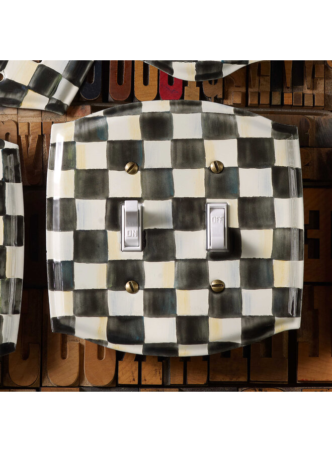 Courtly Check Double Toggle Switch Plate