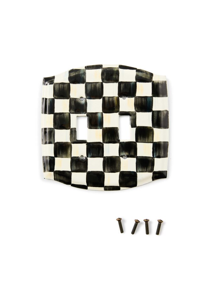 Courtly Check Double Toggle Switch Plate