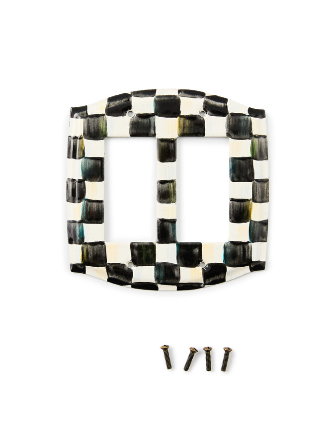 Courtly Check Double Rocker Switch Plate