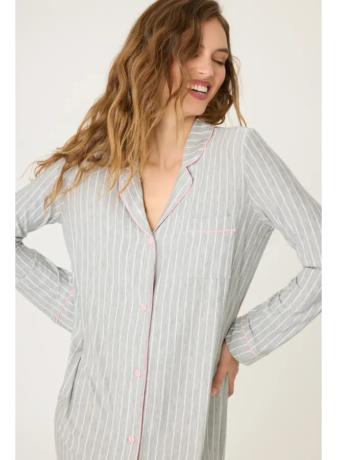 Lazy Days Night Shirt Grey